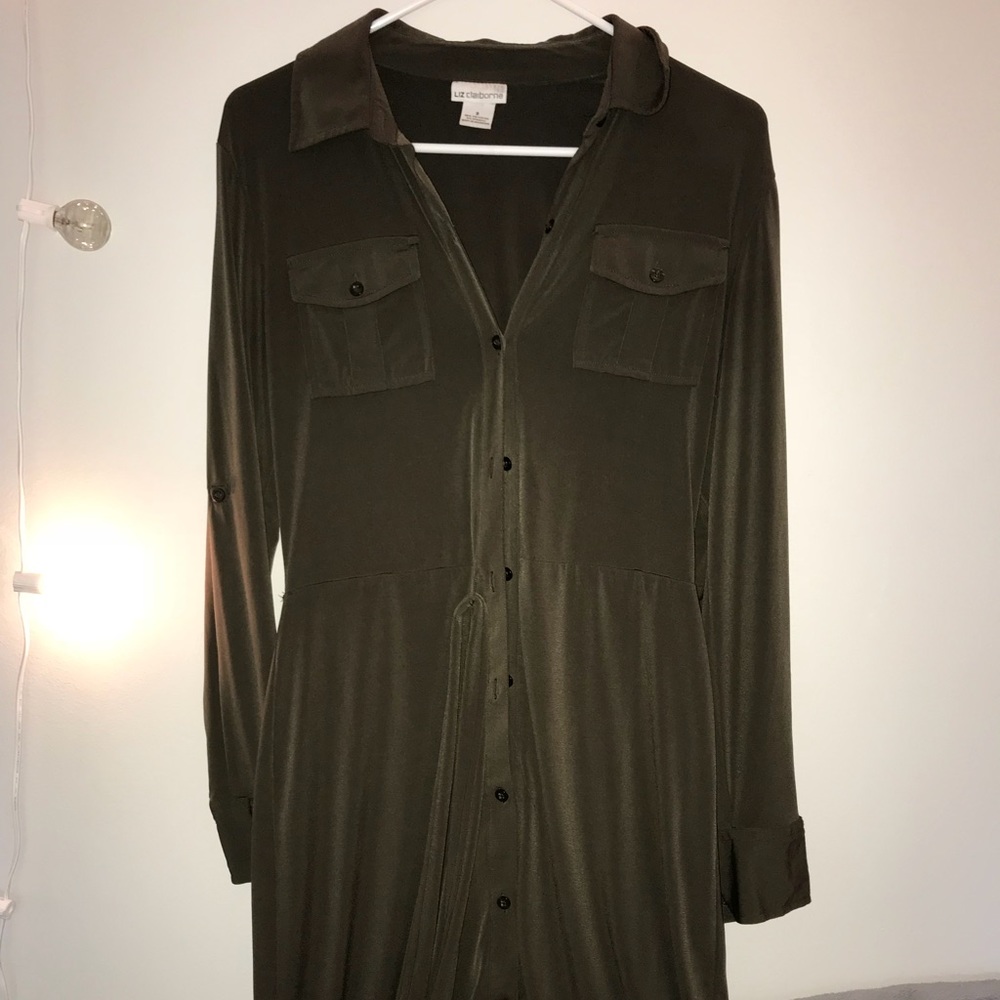 Midi army green dress